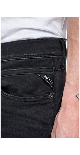 11.5 OZ HYPERFLEX CLOUDS ANBASS ブラック ストレッチデニム 詳細画像